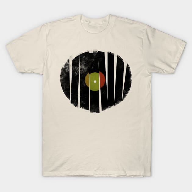 Broken Vinyl Records Vintage Retro Music DJ T-Shirt by ddtk